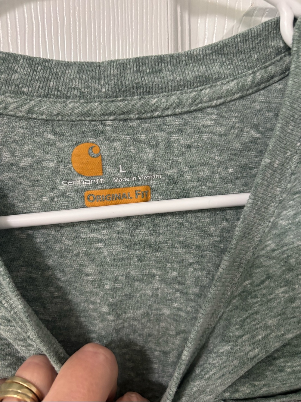 Carhartt Heather Sage Green Crew T-Shirt - Picture 2 of 3
